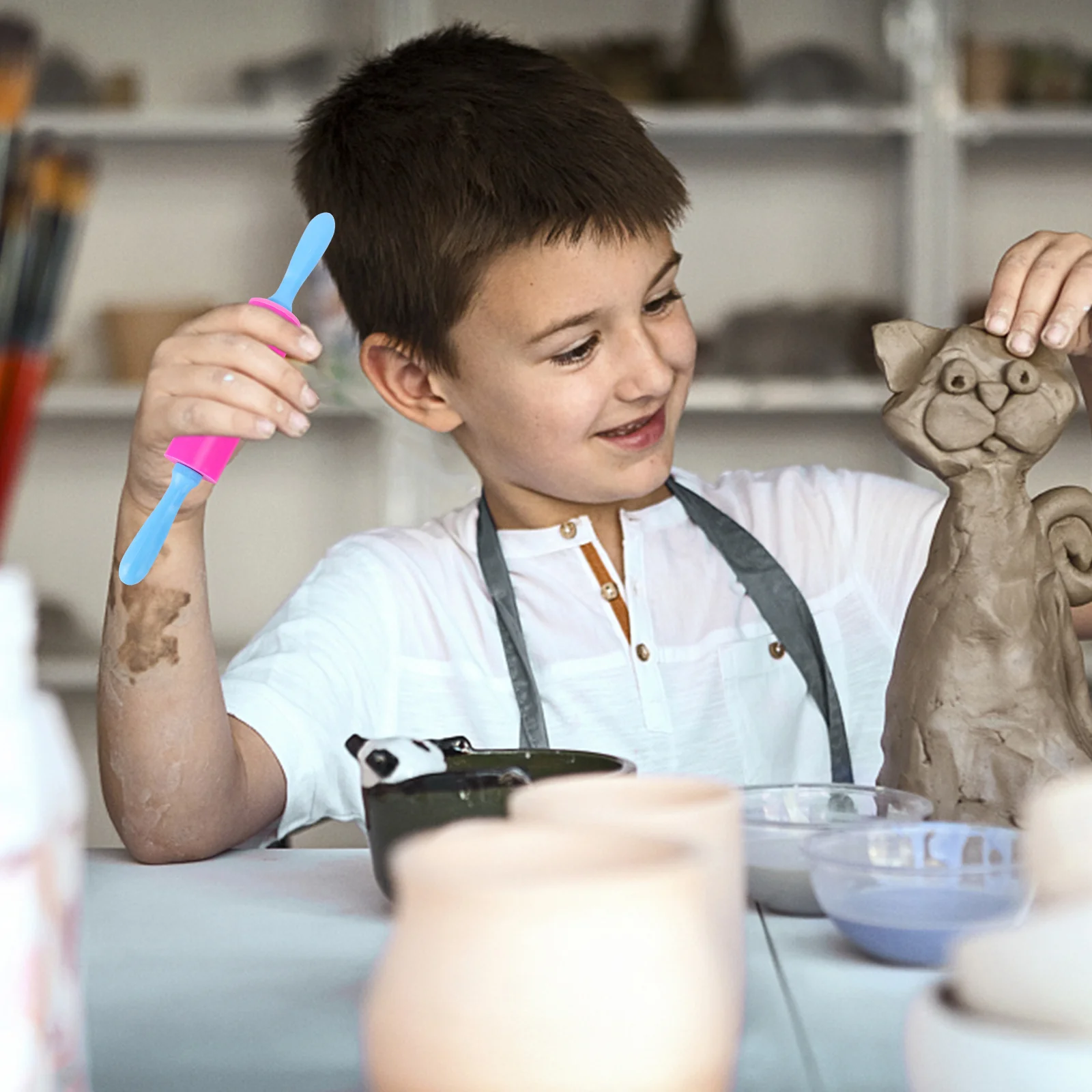 3 قطع من عصا الطين المصنوعة يدويًا، مجموعة أدوات شوبك خفيفة للغاية للأطفال، مجموعة أدوات تعليمية تعليمية للعب الإبداعي