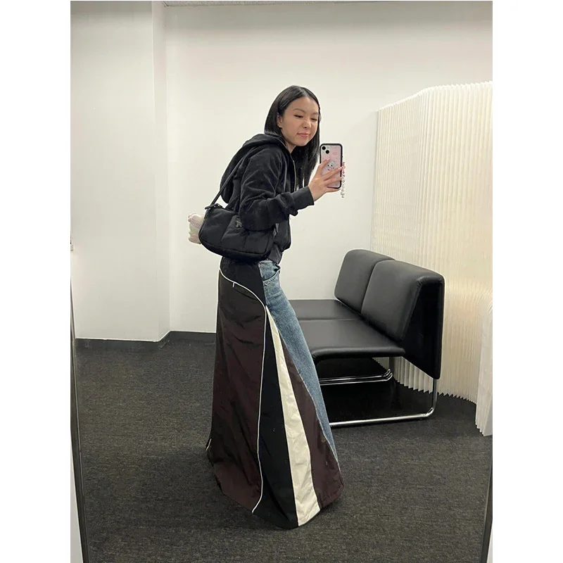 

Women Streetwear Denim Long Skirt Harajuku Y2k 2000s Vintage Skirts 90s AestheticFashion Korean Style A-Line Jean Skirt Clothes