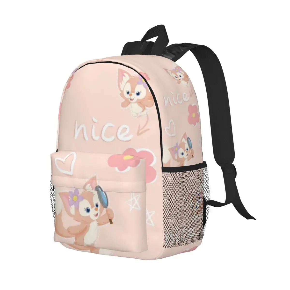 Like-Duffy-and-Friends-Style Lina-Bell New Fashionable Pattern School Bag Print Lightweight Backpack 15inch