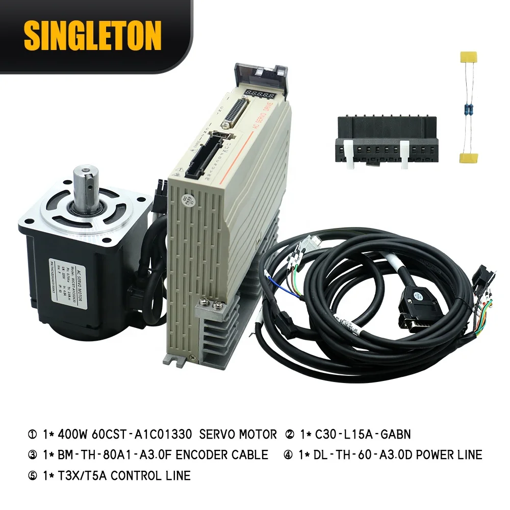 HLTNC Cheap Price Servo Motor Kit  60CST-A1C01330  1.3NM,400W C30-L15A-GABN Use for CNC