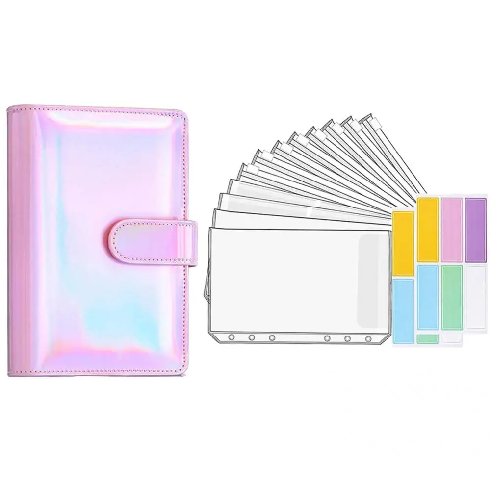 1 Set Cash Envelope Binder  Premium Stickers Leaves Budgets Binder  Multi-Color Cash Planner