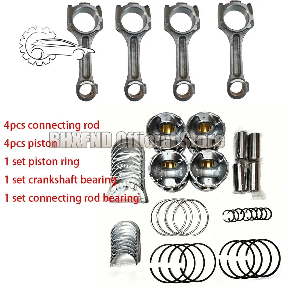 D4EA Piston & Piston Ring Bearings Connecting Rod For Hyundai SANTAFE TUCSON TRAJET ELANTRA 2.0 2304027920 2341027920 2351027400