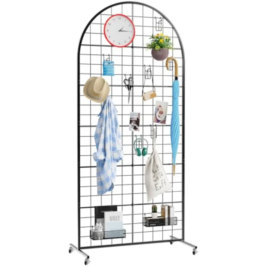 

Стенд для настенных панелей с сеткой, 2,6 x 5,8 дюйма, фута, черная подвижная проволочная сетка, настенная витрина, тяжелая напольная съемная полка