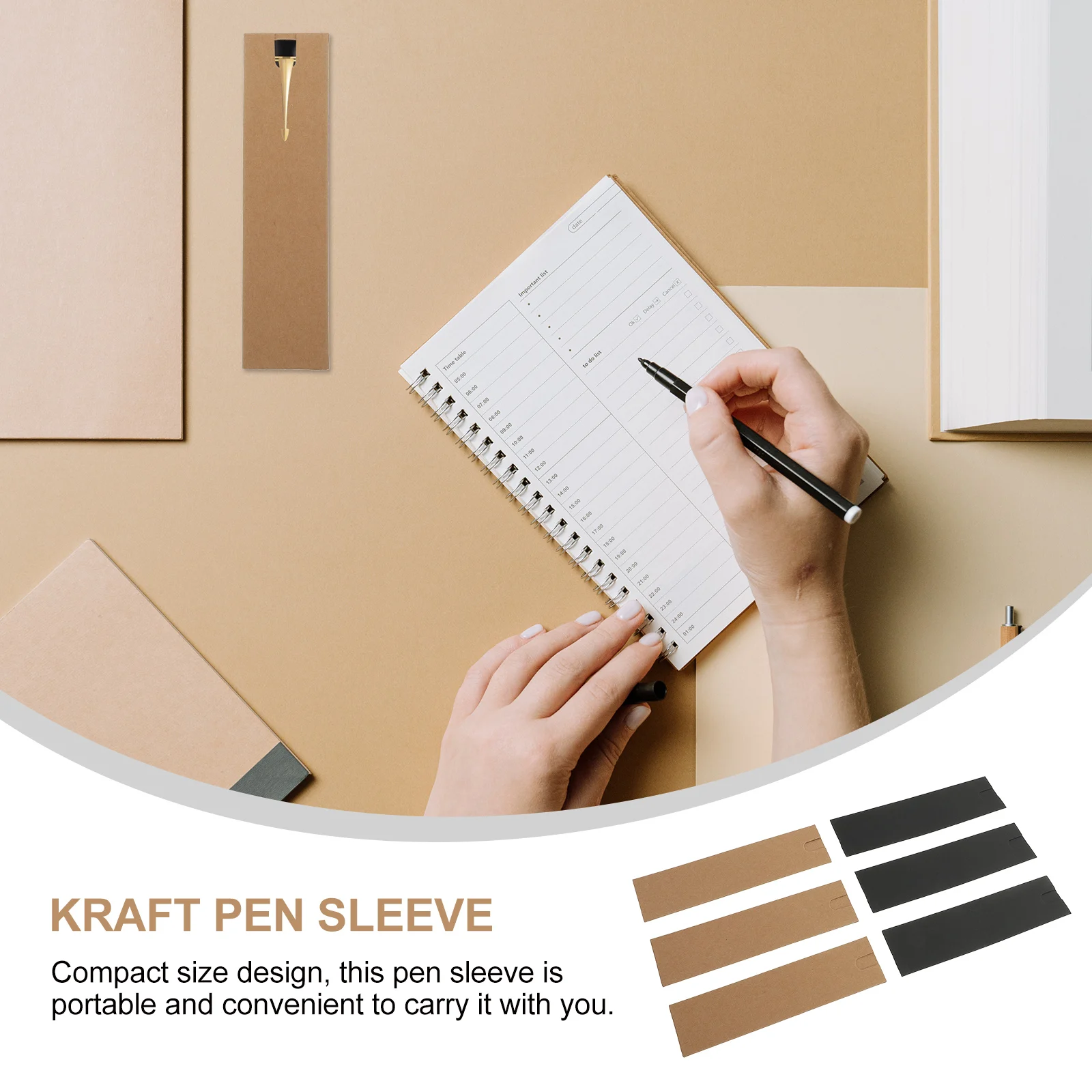 

30pcs Kraft Paper Bag Foldable Single Sleeve For Dust Protection Compact Storage Pouch Kraft Pen Case Pen Packing Supply