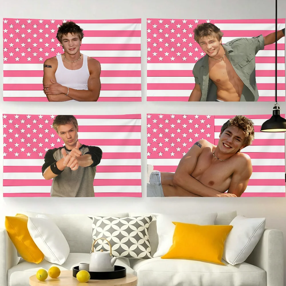 Actor Chad M-Michael M-Murray Pink USA flag For Garden Party Living Room Home Wall Decor Banner Bedroom Outdoor Tapestry