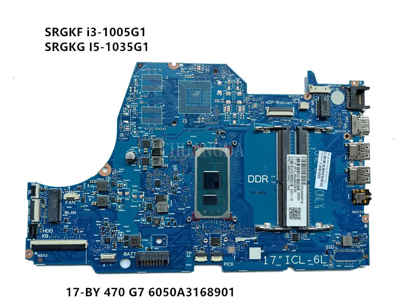 6050A3168901 For HP 17-BY Laptop Motherboard i3 i5 i7 10th Gen MX330 2G L87450-601 L87451-601 L87453-601 Notebook Mainboard