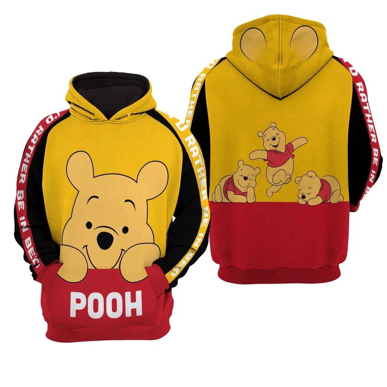 Disney Hoodies Winnie de Poeh Hoodie Winnie de Poeh en Vrienden Geel Wit Hoodie Schattig Prachtig Disney 3D Hoodie Kostuum