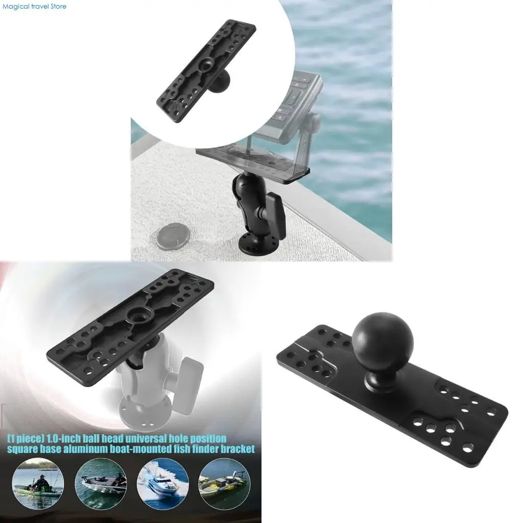 N2UB NonSlip Square Base 1inch Ball Head Mount For Fishing And Marine Electronics