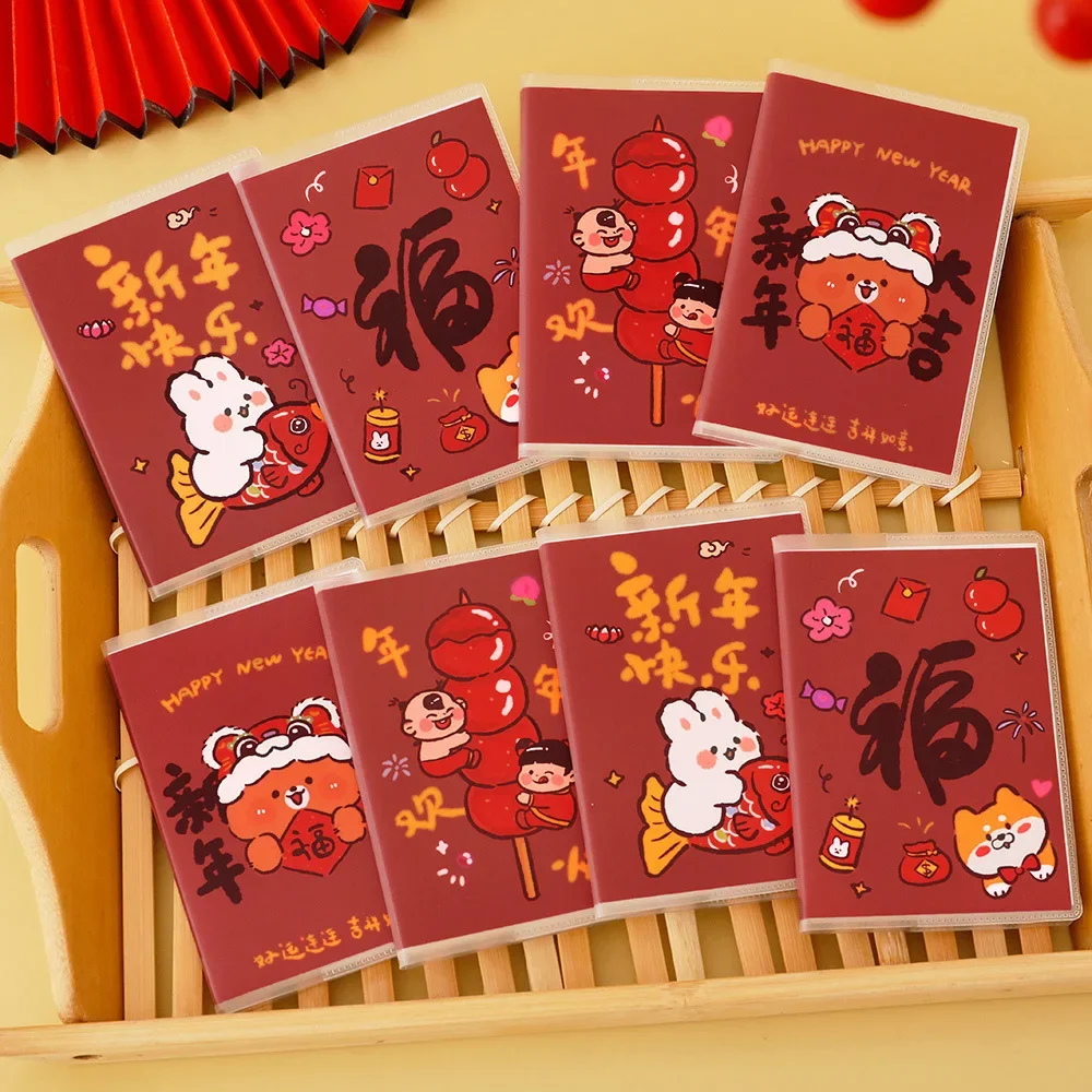 36Pcs Wholesale New Year's cartoon A7 rubber set, student high-value portable diary stationery gift