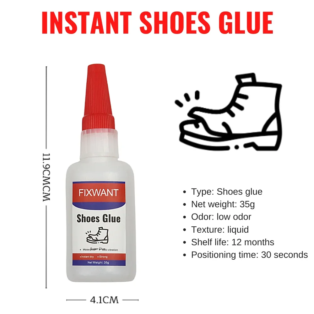 FIXWANT Instant Shoe Glue Wood Metal Rubber Tire Fast Drying Repair Soldering Agent Strong Super Adhesive 35g