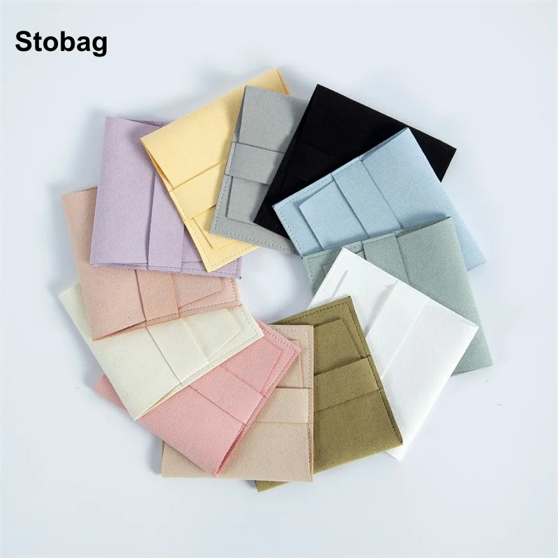 

StoBag 20pcs Color Velvet Jewelry Bags Packaging Cloth Small Gift Necklace Ring Storage Reusable Portable Pouches Party Favors