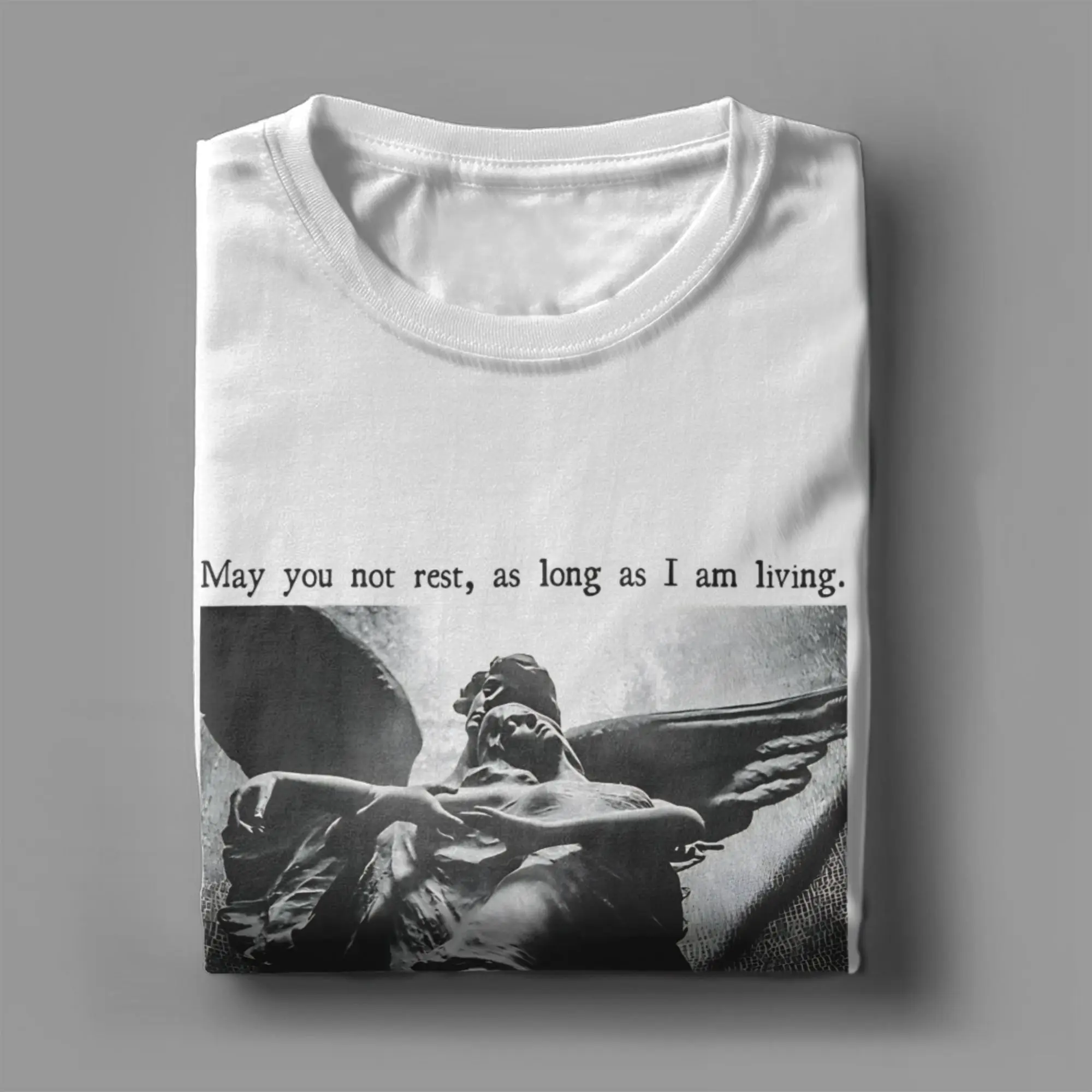 Wuthering Heights 100 Cotton T-Shirt For Men Summer Angels Embrace Y2K T Shirts O-Neck Harajuku Tees Plus Size Hot Sale Clothing