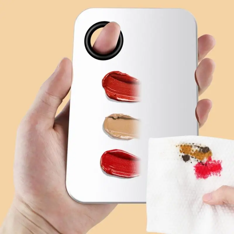 Stainless Steel Makeup Mixing Palette Foundatio Spatula For Watercolor Paints Eye Shadow Sticks Makeup Cosmetic Beauty Tool