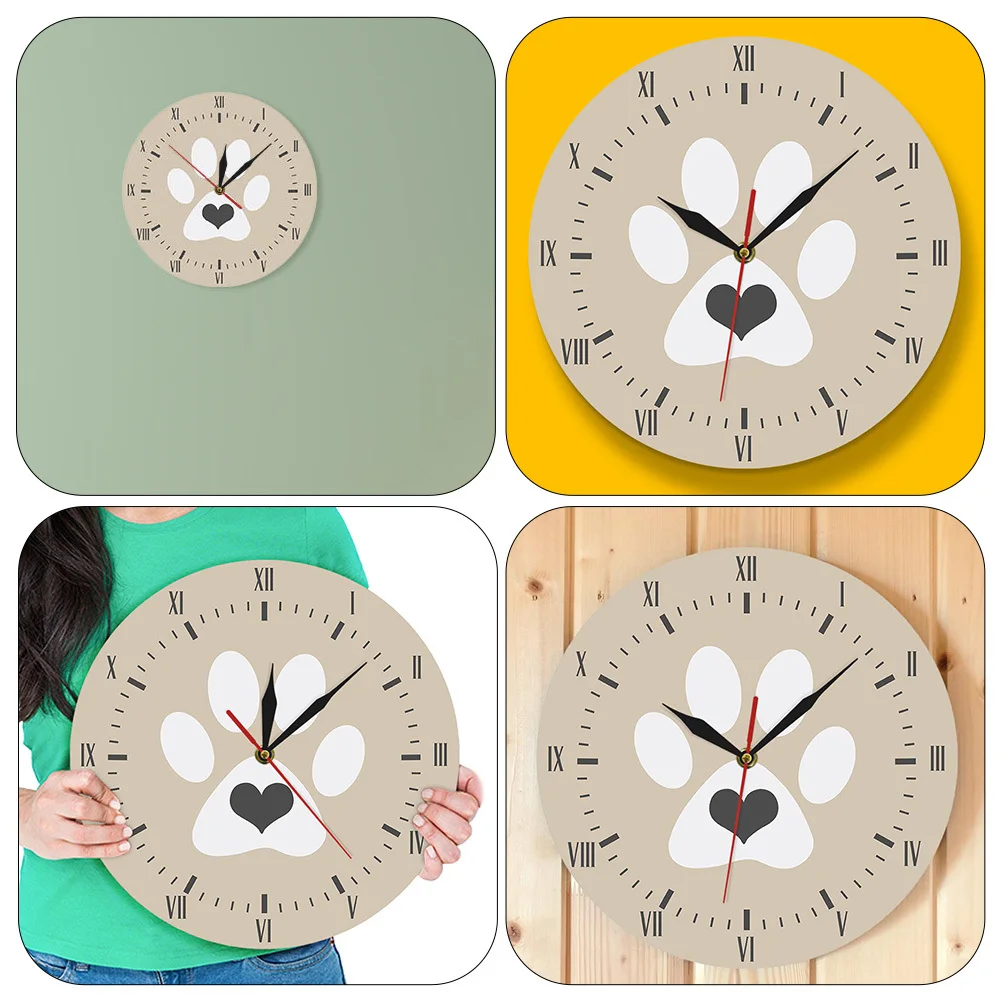 

Modern Chic Wall Clock in Acrylic with Dog Print Silent Non-Ticking Decorative Clock for Office Hotel Bedroom Household Use