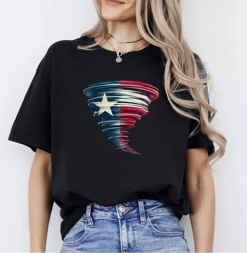 Texas Tornado T-Shirt gift America Texas flag Tornado Unisex tee