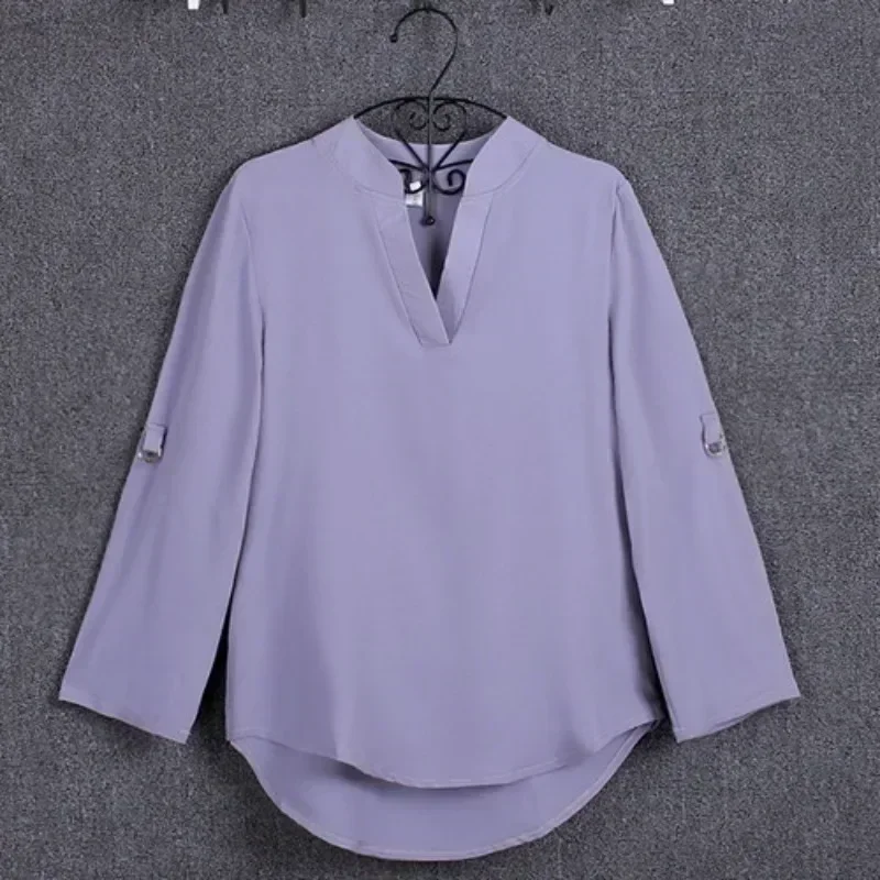 Plus Size Blouse Clothing Women Long Sleeve Shirt Chiffon Blouse Ladies Top blusa feminina S-5XL