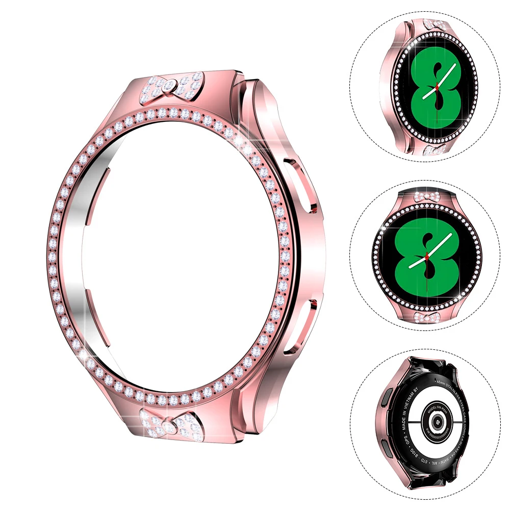 

Diamond Watch Case Clear PC Cover Shiny Glitter Hollow Crystal Decor Edge Protector Smartwatch Accessories Durable Long Life