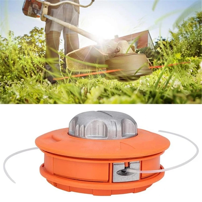 1 Piece Weed Trimmer Head Orange Aluminum Alloy Alloy Universal Twister Bump Feed Line Trimmer Head