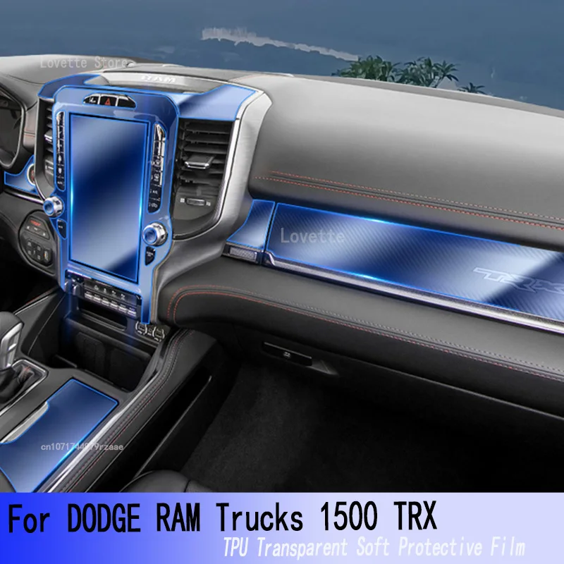 

For DODGE RAM Trucks 1500 TRX 2021-2023 Car Interior Center Console Transparent TPU Protective Anti-scratch Repair Film Refit