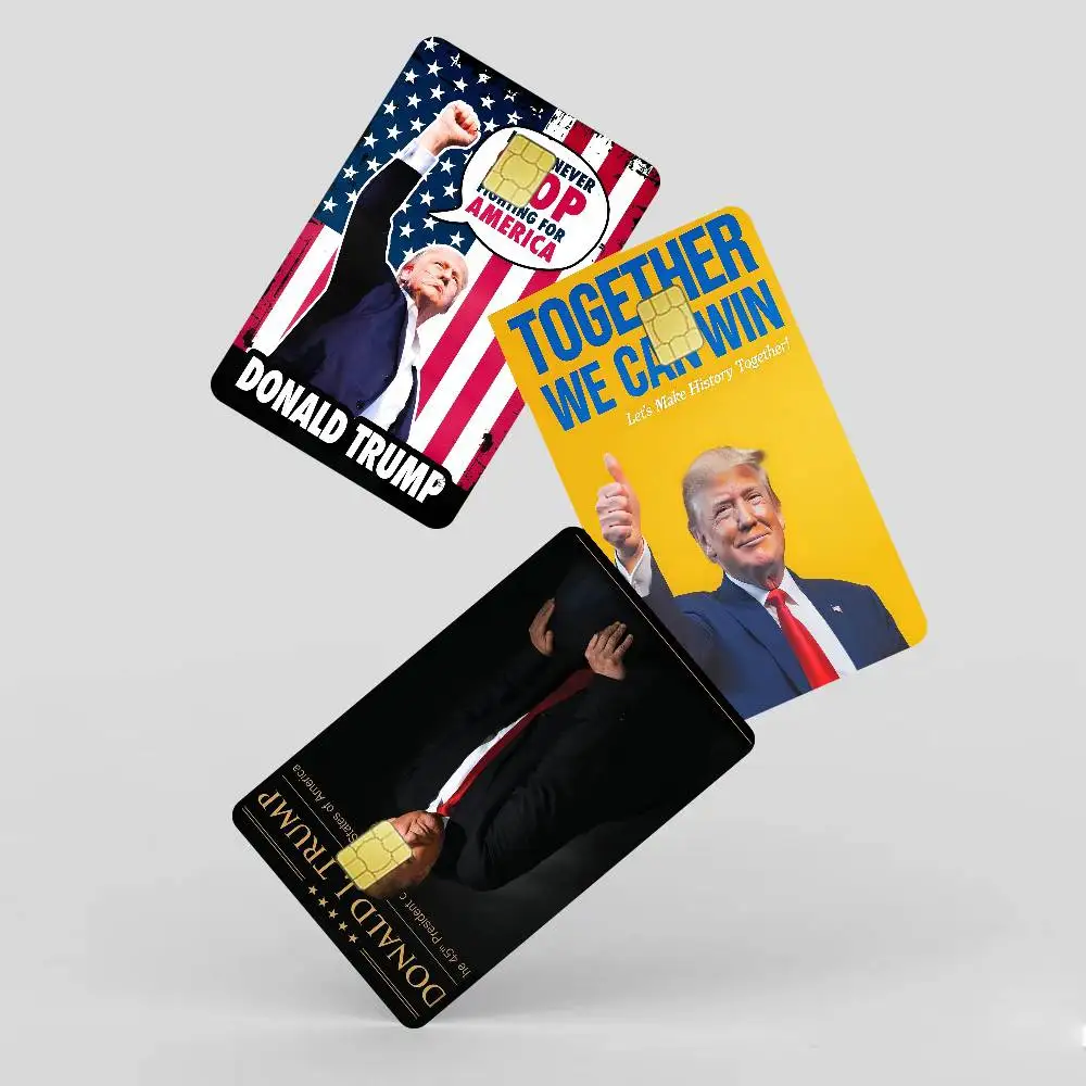 D-Donald T-Trump Anime Spend or Save Funny Shell On Off Ultra Thin No Fade Sticker Skin Cover Film for Debit Credit Card view 5