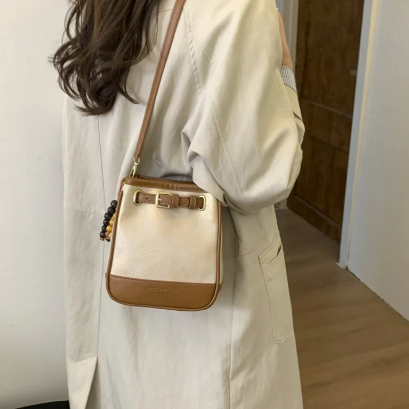 

High End Leather Luxury Elegant Crossbody Handbag Ladies Hand Bags Classic Designer Paris Casual Simple Vintage Diaper Bag