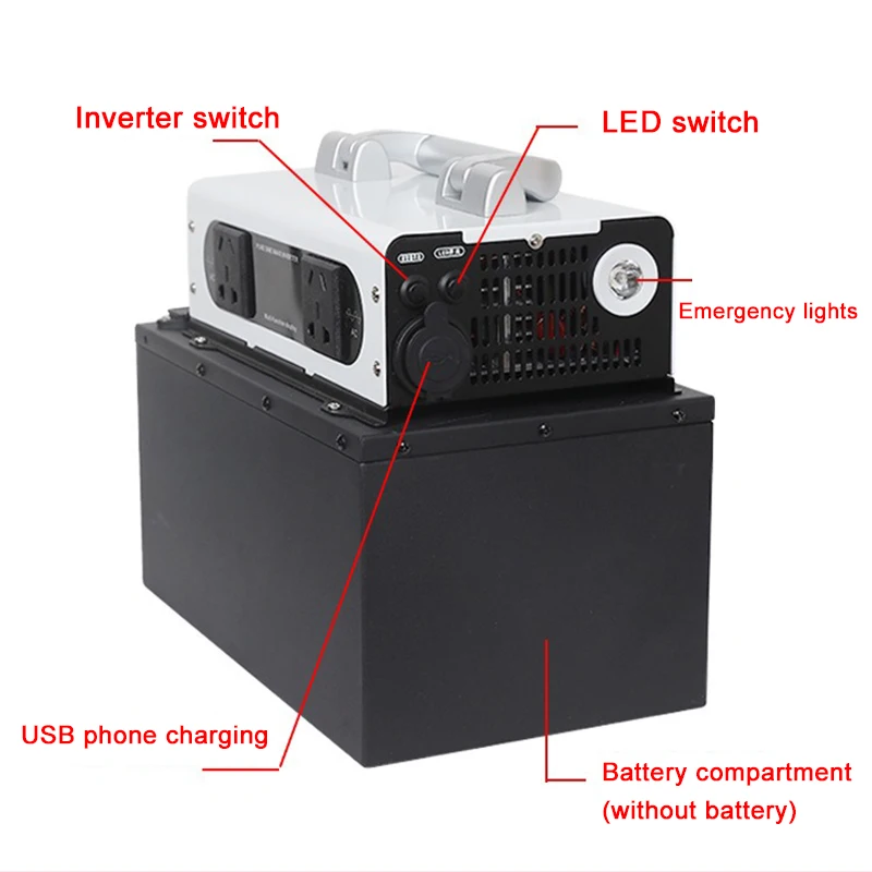 Imagem -03 - Onda Senoidal Pura Inversor 12v 220v 3100w Poder 12v72v Conversor Carro Solar Multifuncional Inversores Off Grid Portátil Handheld