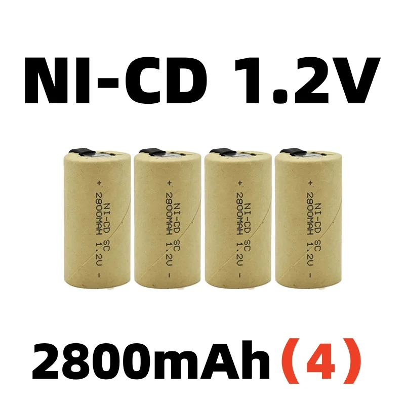 2800 مللي أمبير SC NI-CD مع لوحة النيكل لبطارية طاقة أداة الحفر اليدوية، بطارية قابلة للشحن 1.2 فولت