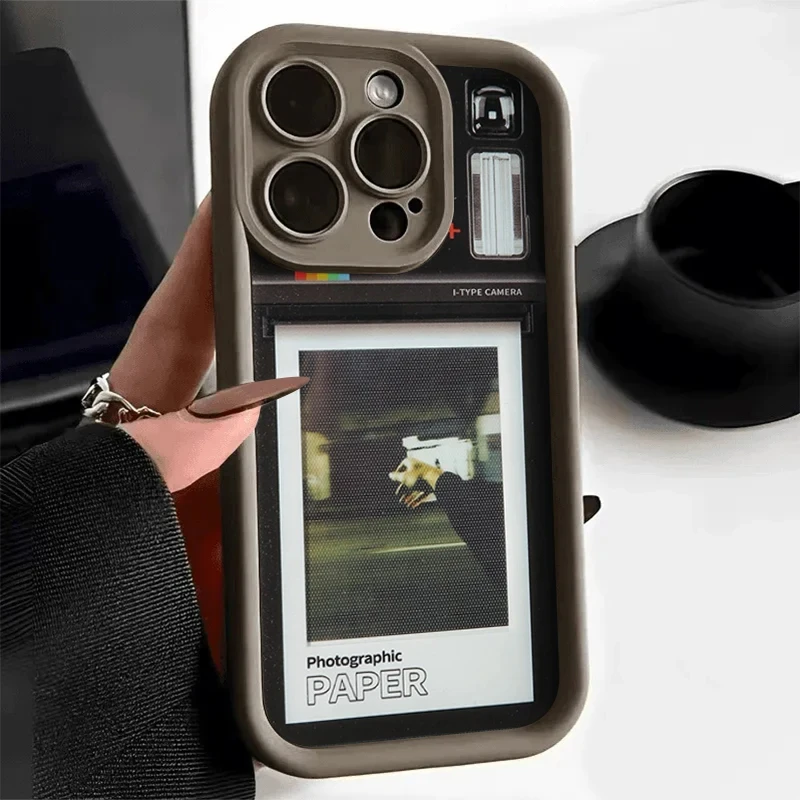 Y2k Imitation Polaroid Camera Design Case for iPhone 17 Air 16 E 15 14 Plus 13 12 Mini 11 Pro Max Soft Silicone Dustproof Cover view 4