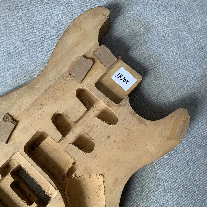 JB203 Natural Solid Wood 6 String ST Electric Guitar Body SSH Pickups Floyd Rose Tremolo Bridge No Paints Unfinished DIY Parts