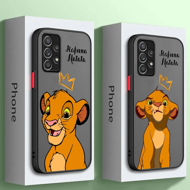 

Disney Lion King Cute Frosted Translucent For Samsung A53 A52 A33 A32 A51 A71 A21S A13 A73 A50 A22 A12 5G Back Phone Case