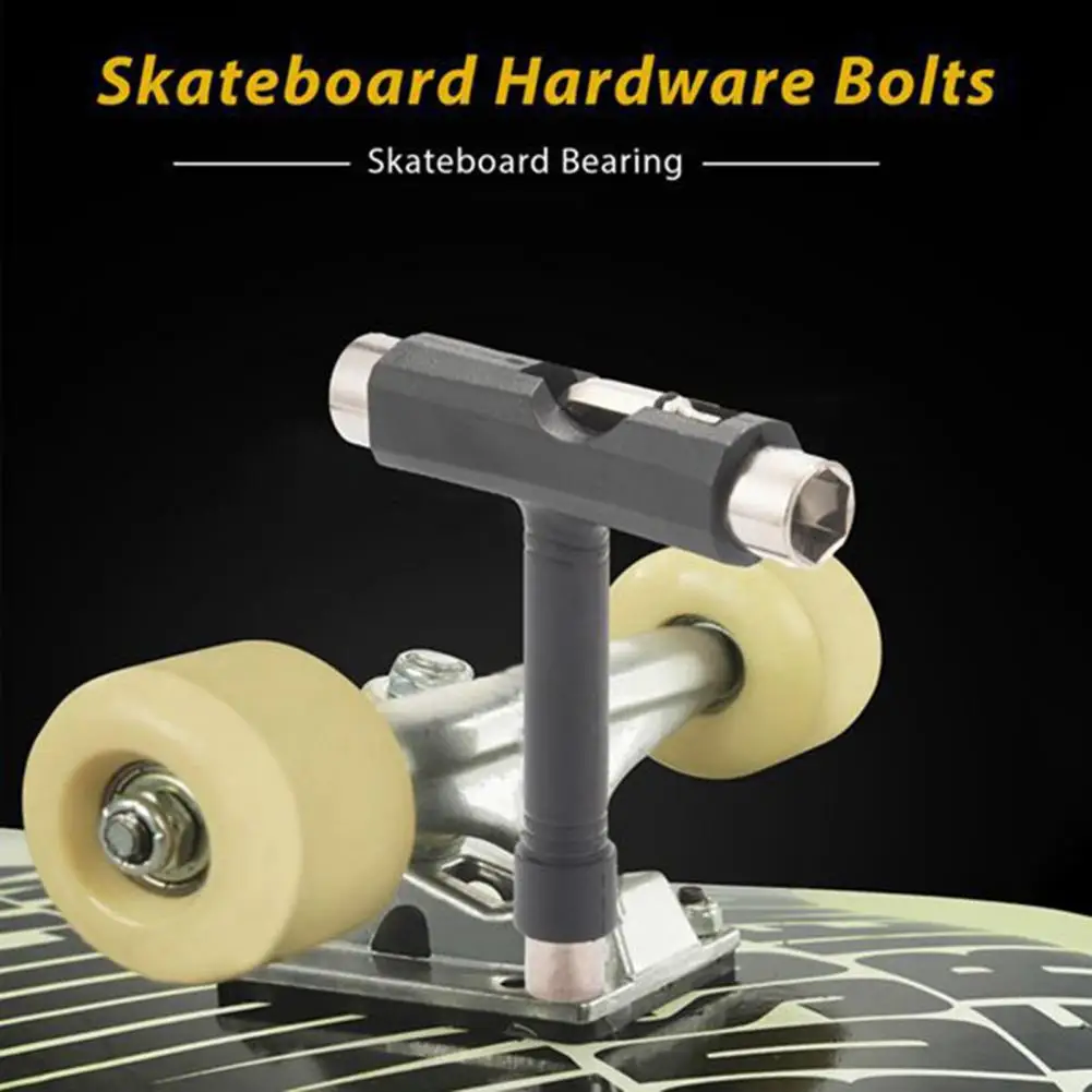 Skateboard Nut Adjuster Multifunctional Skateboard Wrench Tool Heavy Duty T-type Hex Screwdriver Portable Longboard for Kids