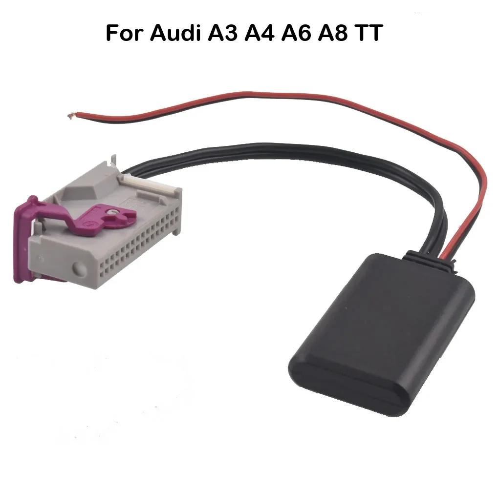 Car bluetooth AUX Adapter Wireless Radio Stereo Cable RNSE RNS-E Adapter 32pin Fits For Audi A3  A4  A6 A8 TT