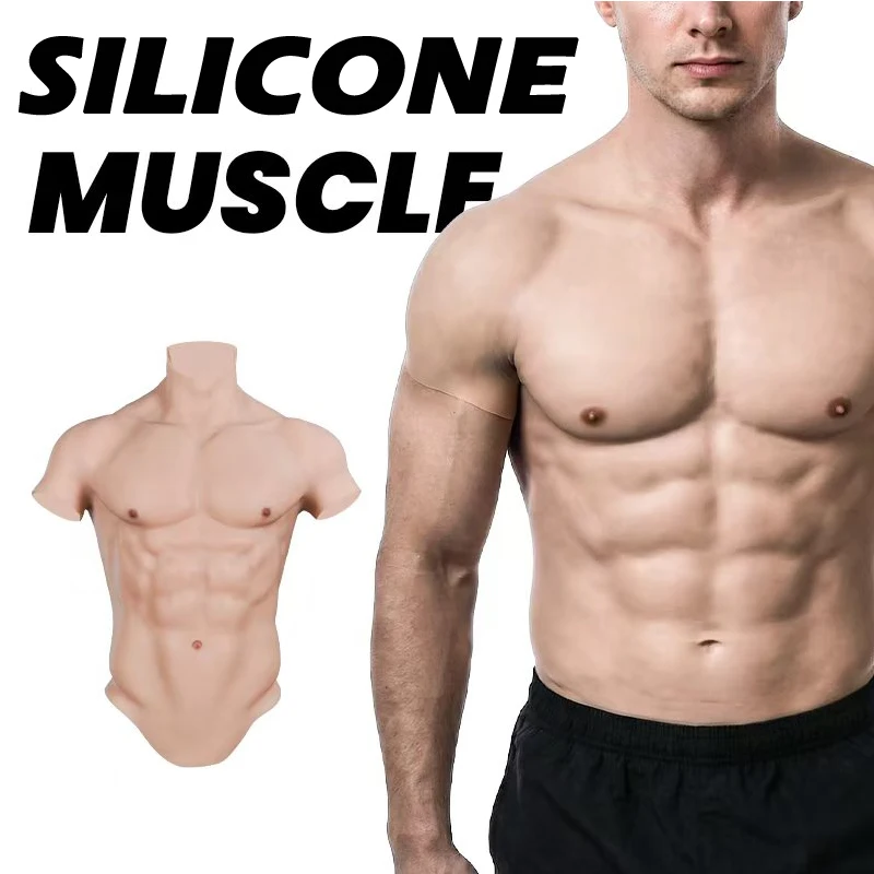 

Силиконовый костюм KOOMIHO: реалистичная мужская имитация, сильная фигура, искусственный массивный грудной пресс для кроссдрессеров, косплея и образов мачо.