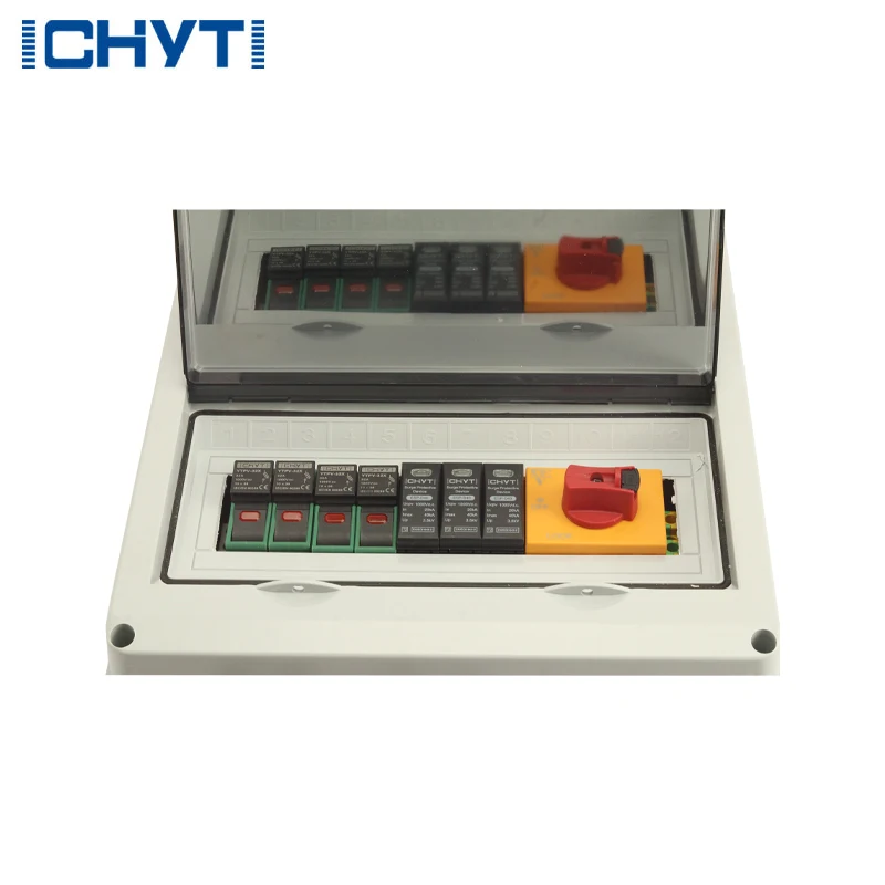 Solar System DC PV Combiner Box 4 Strings Input 2 Output IP65 Combiner Box with SPD and Fuse 1000V