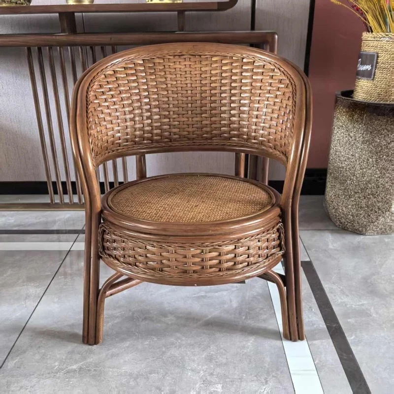 

Indonesian rattan chair small rattan chair adult small apartment balcony leisure chair suitable for bedrooms and living rooms