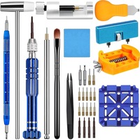 Watch Repair Kit Battery Replacement Watch Link Removal Resizing Back Cover Opener Screwdriver Spring Remover Cleaning Tool Set