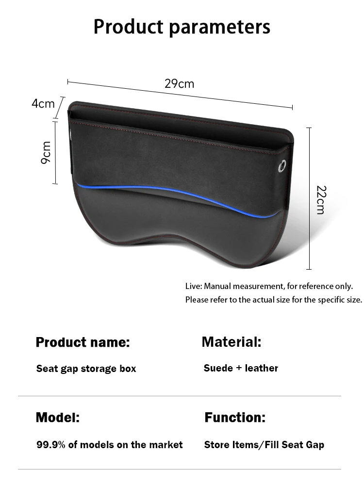 Wildleder Auto Sitz Seite Lagerung Tasche Für Auto Sitz Lücke Füllstoff Organizer Box Leder Auto Spalt Verstauen Ordentlich Innen Teile – Detail 8