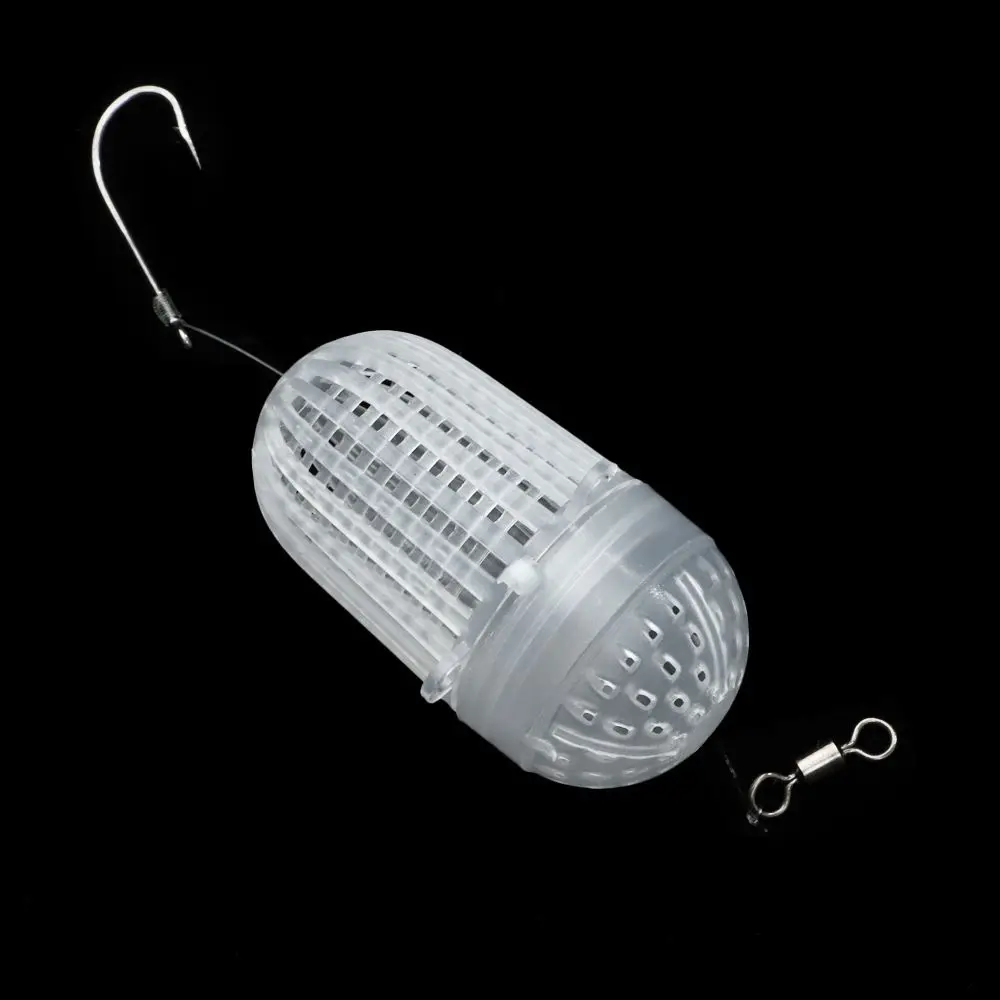 Useful Fish Lure Fishing Bait Cage Luminous Tackle Basket Feeder Holder Split Conjoined Swim Feeder Basket