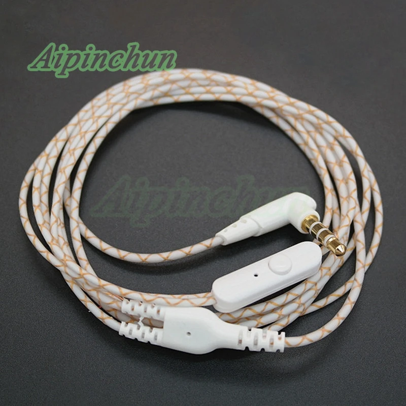 Aipinchun-Cable de Audio para auriculares, Conector de repuesto con micrófono, 3 colores, 3,5mm, AA0186