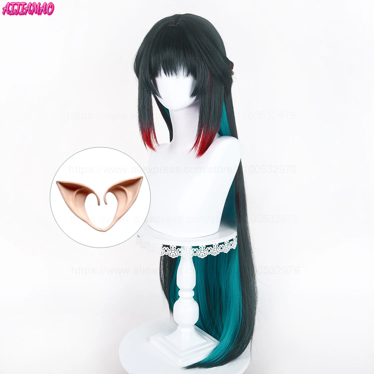 

Парик для косплея Zhuang Fangyi Arknights Endfield, длинный, разноцветный, термостойкий, аниме-парик + шапочка для парика