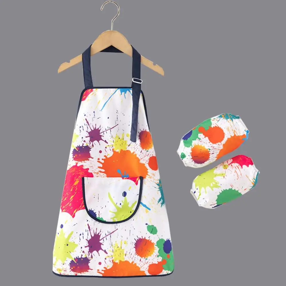 New Polyester Children Painting Apron Waterproof Easy Clean Kitchen Apron Drawing Dressing Art Bibs