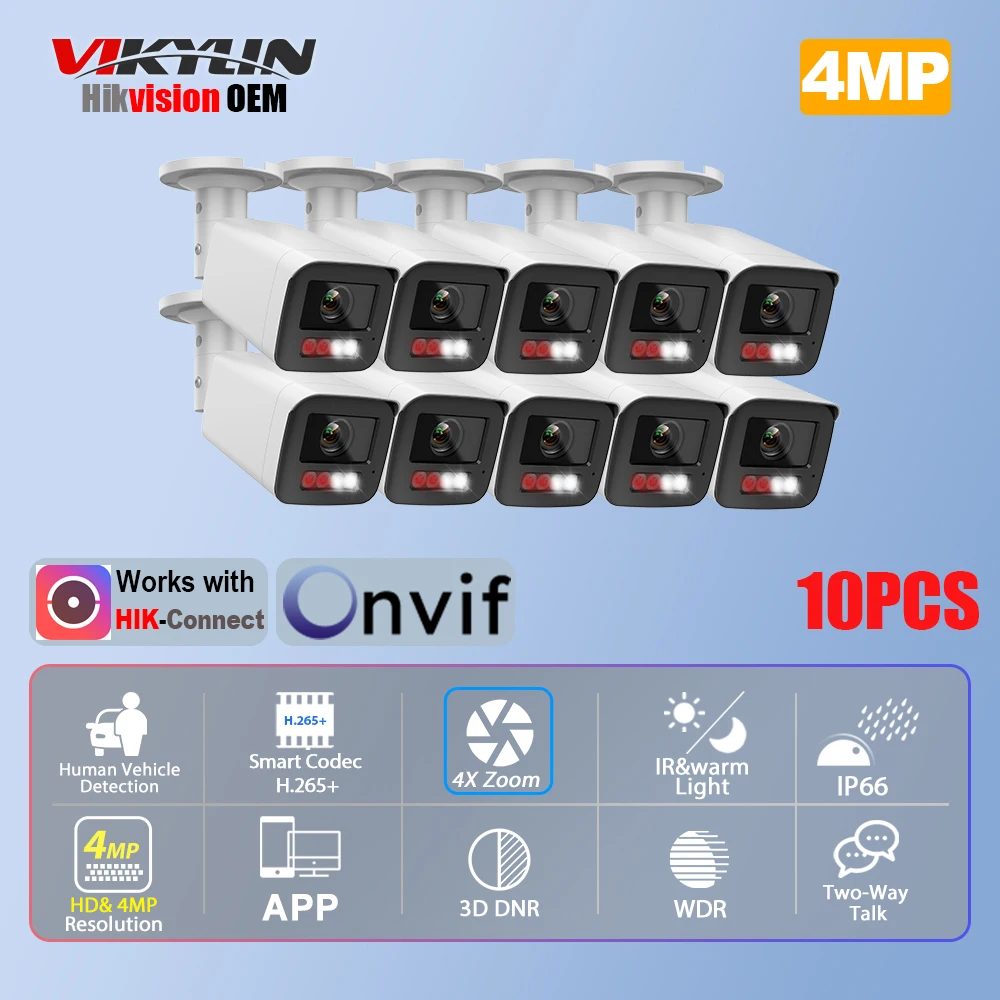 

VIKYLIN Limited time special off Hikvision OEM 4MP Hybrid light 4X zoom IP camera MD2.0 Two-way audio outdoor video surveillance
