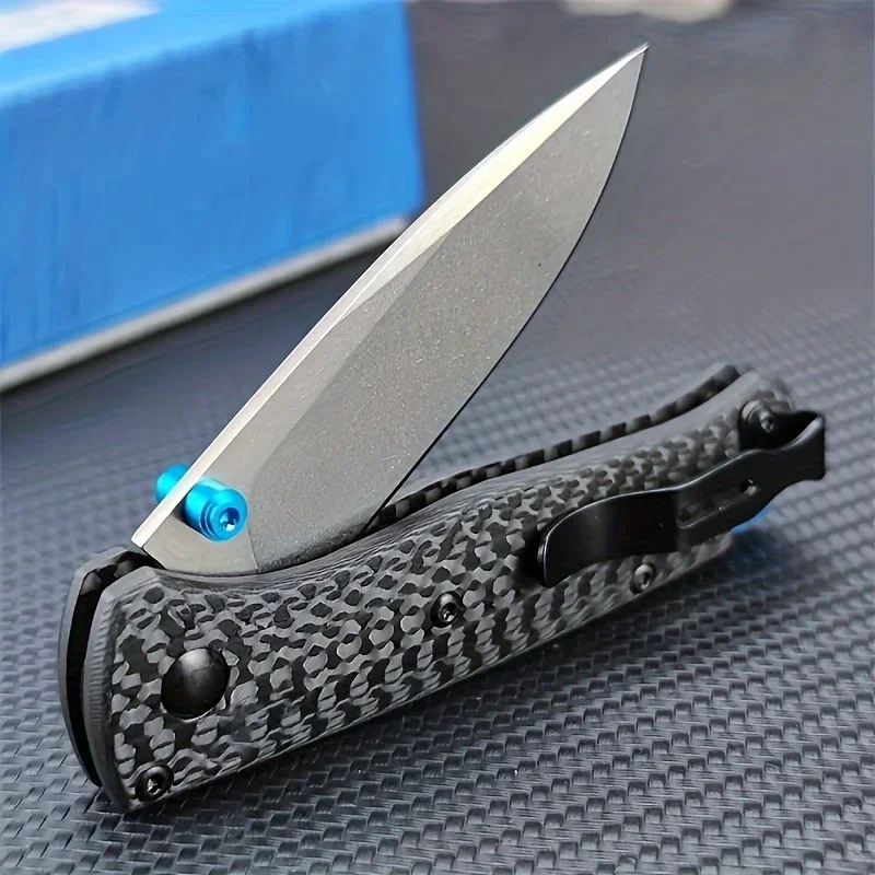 High Quality BM533 Folding Pocket Knife S90V Blade Carbon Fiber Handle Mini Outdoor Hiking Camping Kitchen Tool Multi Tool Knife