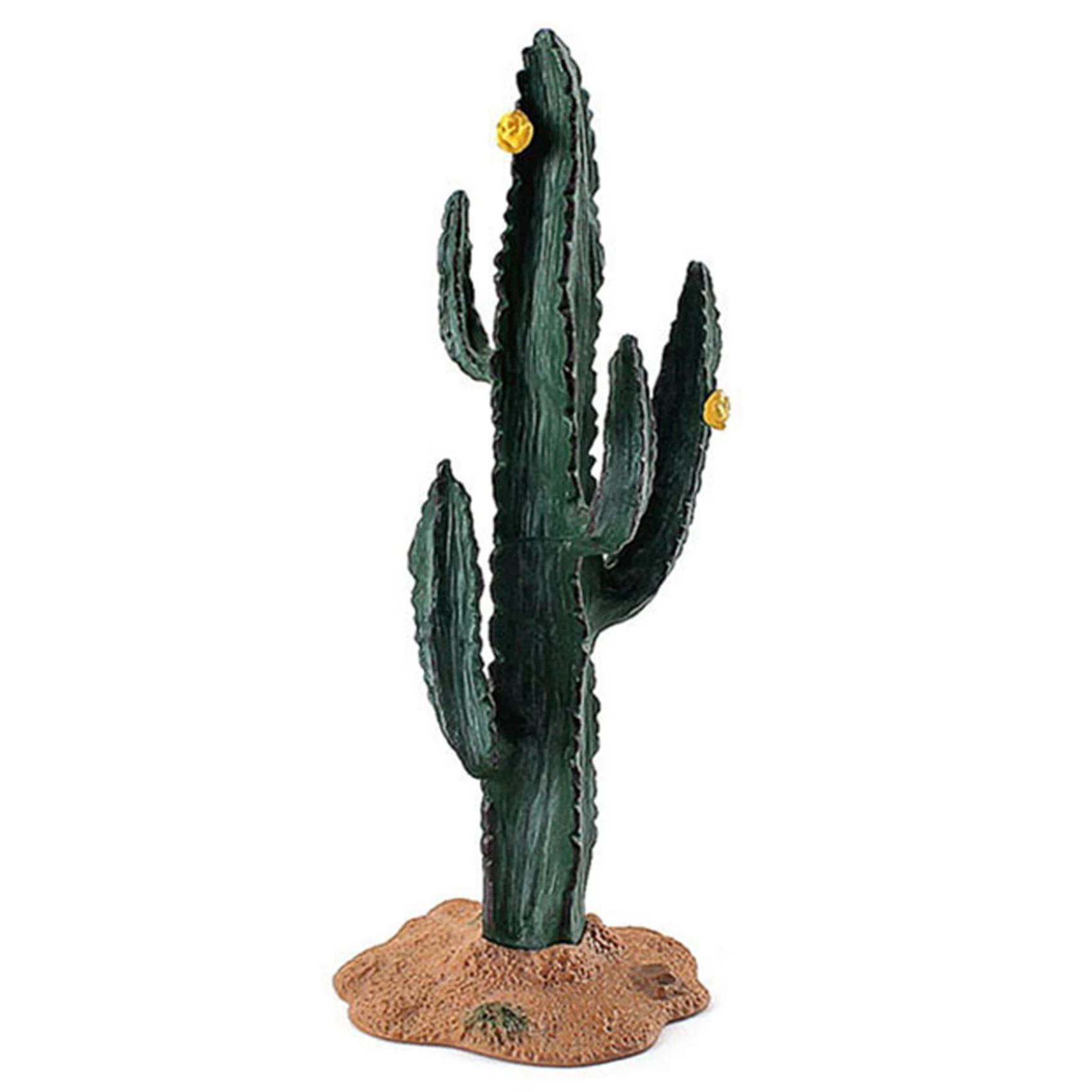 

Simulation Green Plant Cactus Tree Baobab Bush Model DIY Scene Props for Kids Cognitive Toys Small yellow flower cactus