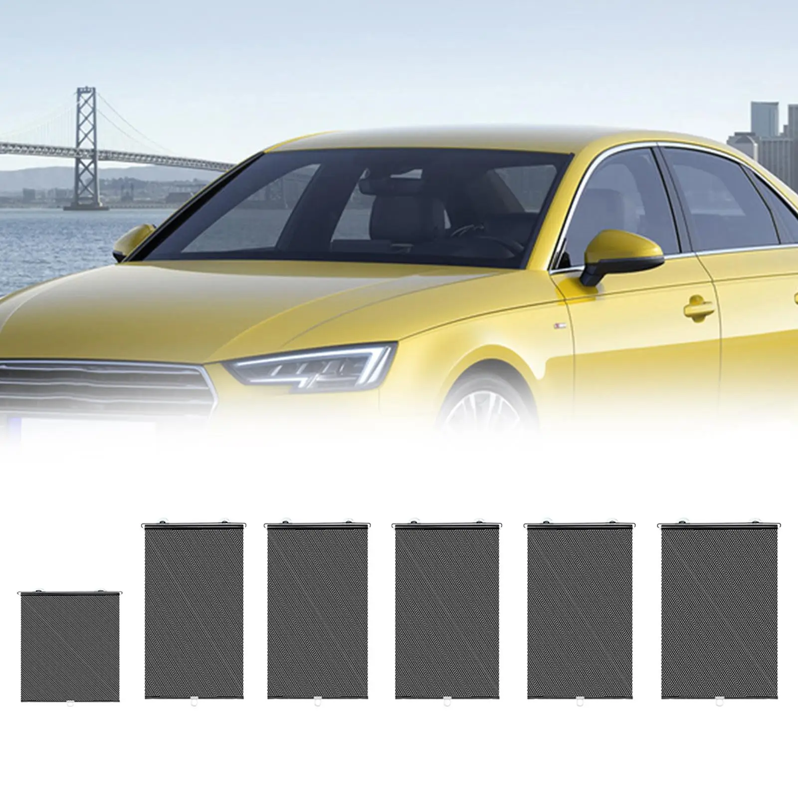 Автомобильный телескопический роликовый солнцезащитный козырек от солнца, черный прочный складной козырек для большинства автомобилей, внедорожников, грузовиков, окон дома Автомобильный телескопический роликовый солнцезащитный козырек от солнца, черный прочный складной козырек для большинства автомобилей, внедорожников, грузовиков, окон дома