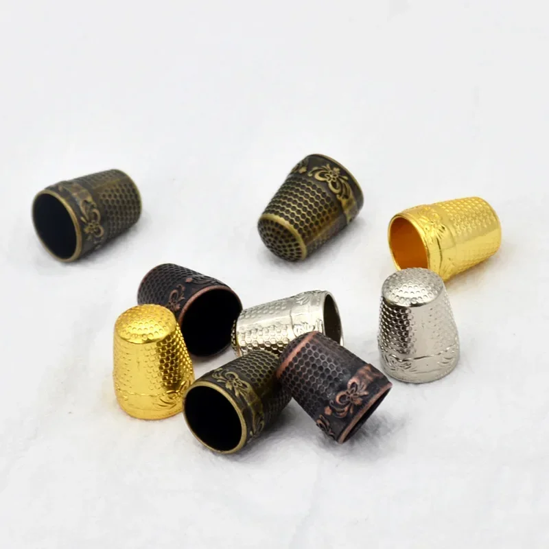 1pc Vintage Copper Sewing Thimbles Silver Gold Finger Protector Tools DIY Craft Household Sewing Embroidery Thumb Thimble