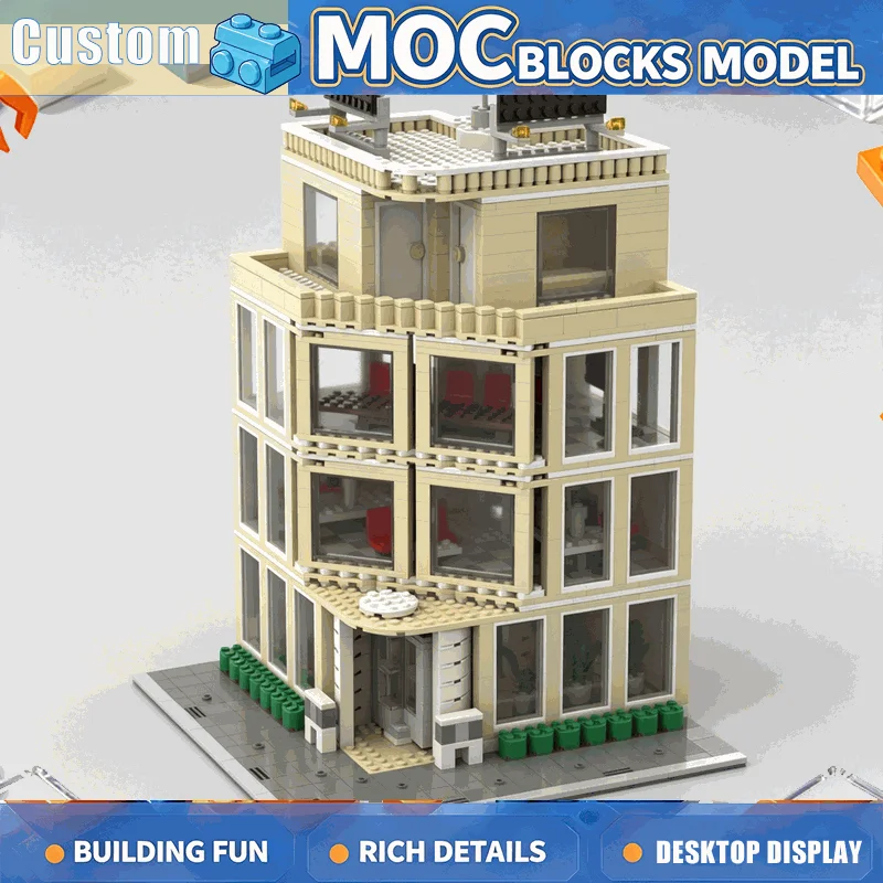 1698PCS Modern Office Building Model Custom Puzzle Building Blocks Creative City Highrise Scene Collection Educational Toy Gift