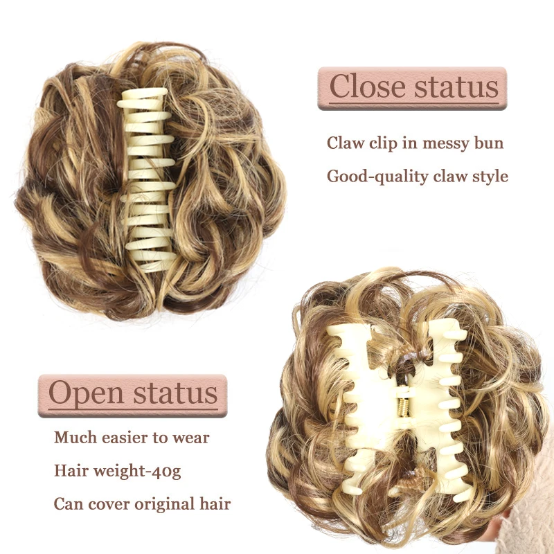 Extensions capillaires synthétiques bouclées et ondulées de 6 pouces, postiche à pince à chignon en désordre, accessoires capillaires pour femmes