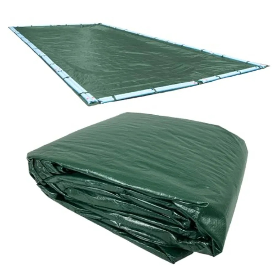 

Heavy Duty Green Winter Pool Cover for Inground Pools, 18 x 36 ft with 5 ft Overlap 23 x 41 ft,Solid 8 x 8 Scrim, 2.36 oz/yd2,