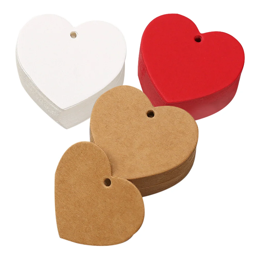300 Pcs Love Card Paper Tags Blank Gift Lovely Heart Shaped Cutouts Cards Hanging Sticker Labels